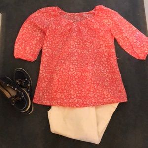 Coral Floral Blouse